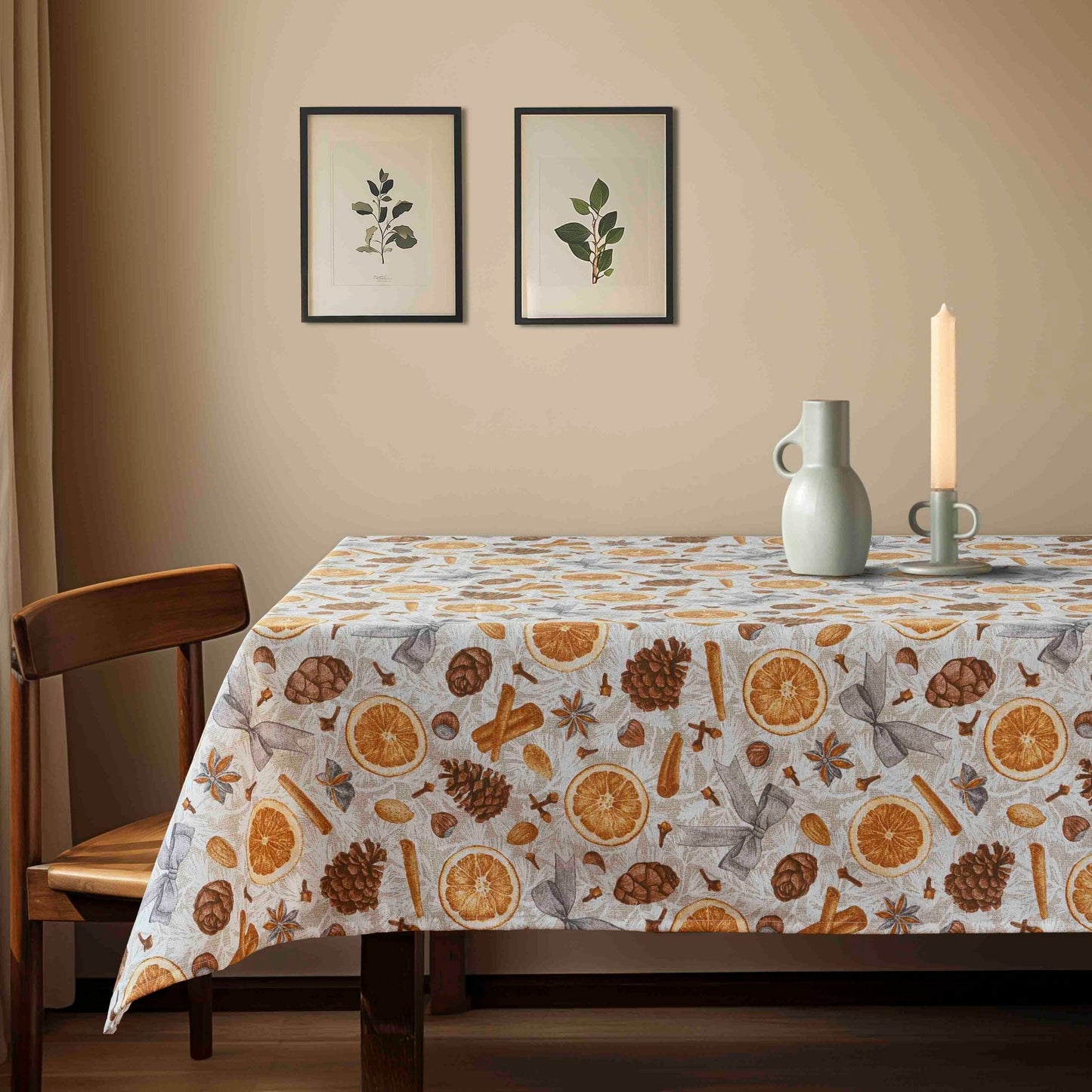 Τραπεζομάντηλο Κανέλα Πορτοκάλι 135x135εκ