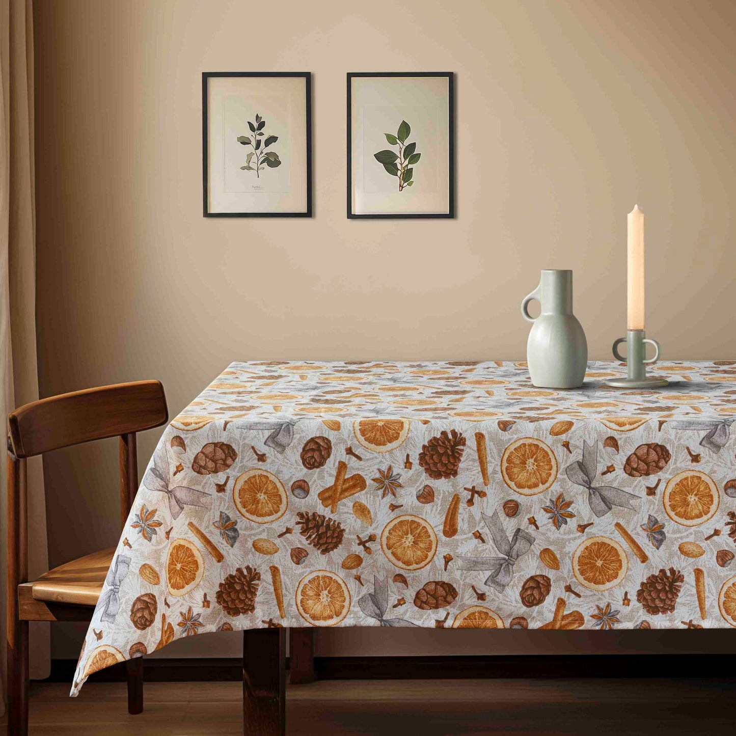 Τραπεζομάντηλο Κανέλα Πορτοκάλι 135x180εκ