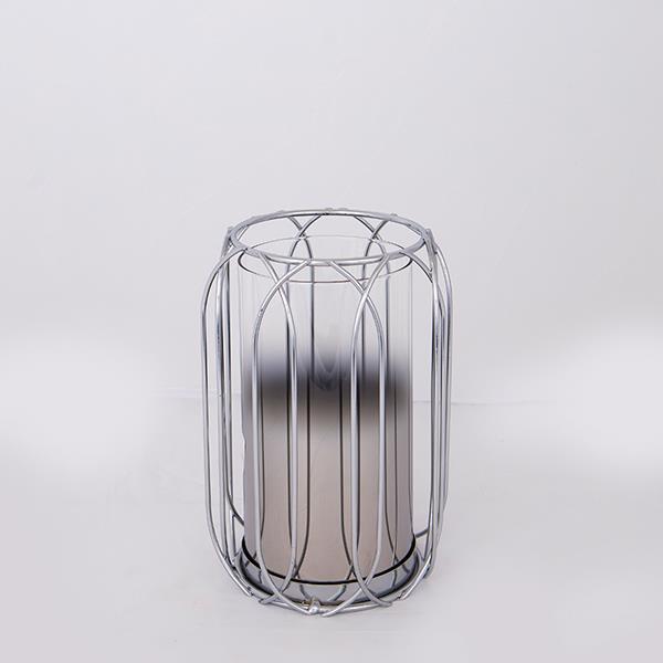 ΚΗΡΟΠΗΓΙΟ ME ΑΣΗΜΙ ΓΥΑΛΙ ΜΕΤΑΛΛΙΚΟ ΧΡΩΜΙΟ 1 ΘΕΣΗ 13.5x13.5x19.5