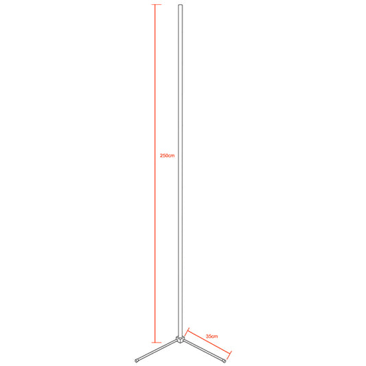 Μοντέρνο Minimal Επιδαπέδιο Μαύρο Φωτιστικό 250cm LED 50 Watt με Ασύρματο Χειριστήριο Αφής 2.4G RF & Dimmer RGBW+WW Πολύχρωμο - Ψυχρό - Ημέρας - Θερμό ALIEN Design GLOBO-250-9