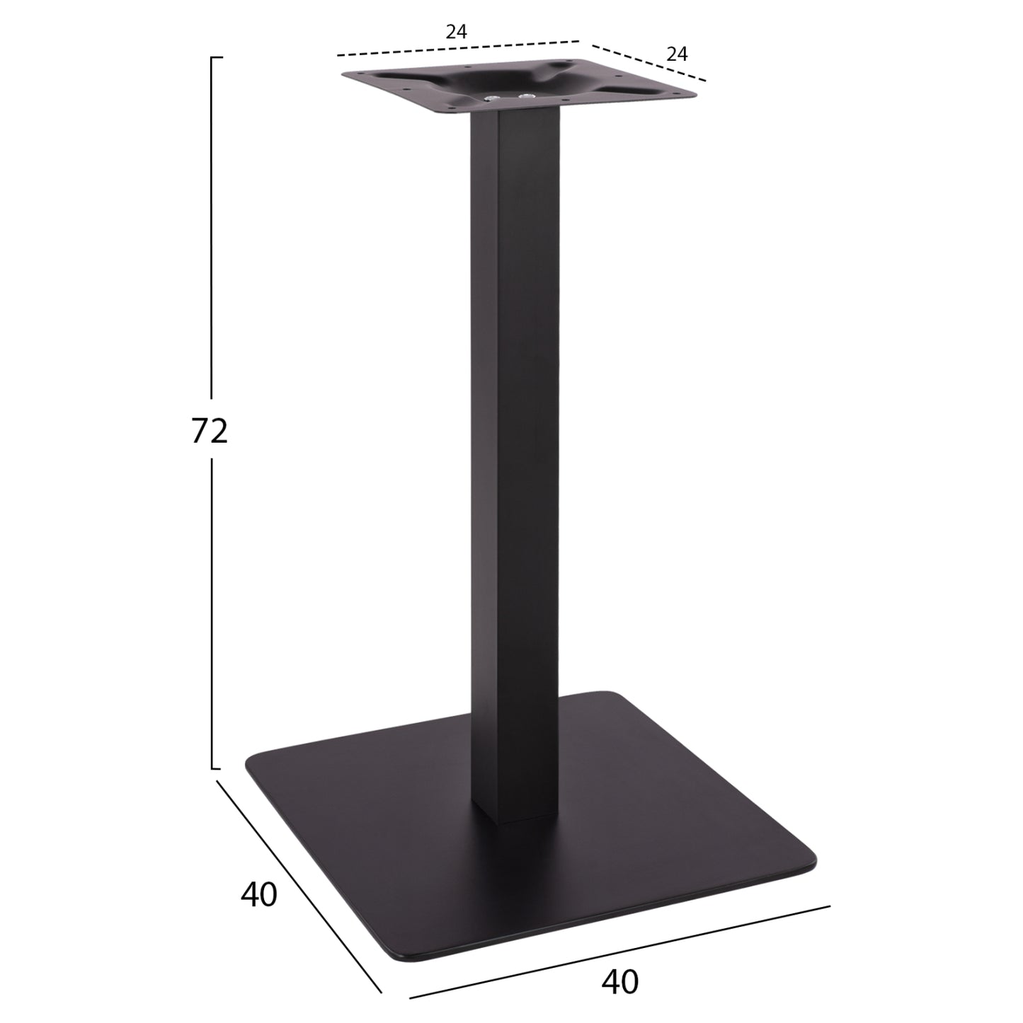 ΒΑΣΗ ΜΕΤΑΛΛΙΚΗ ΜΑΥΡΗ ΜΑΤ 40x40x72