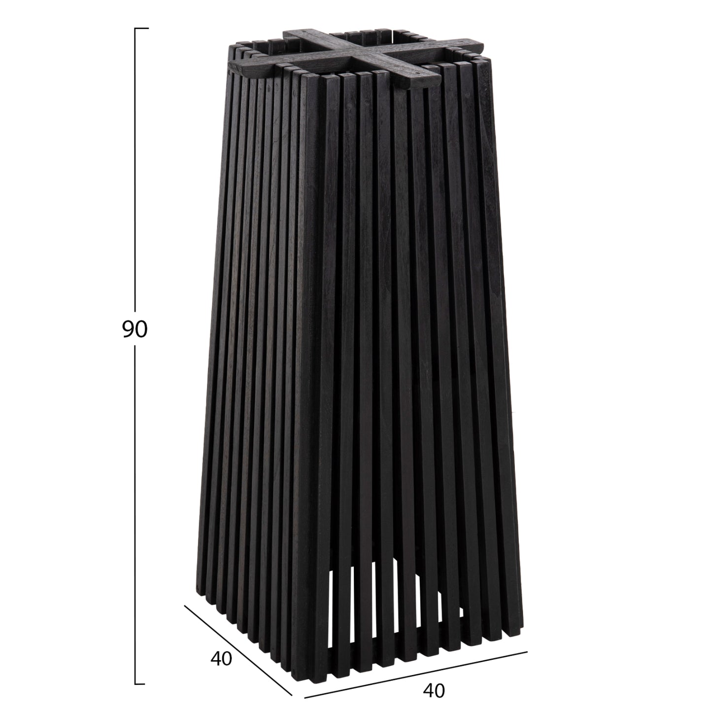 INDOOR BAR BASE MEDIUM HEIGHT SQUARE FRANTZ BLACK MINDI WOOD 40x40x90