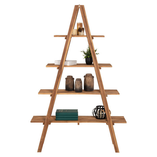 ΒΙΒΛΙΟΘΗΚΗ STAM TEAK ΞΥΛΟ ΣΕ ΦΥΣΙΚΟ ΧΡΩΜΑ 120x33x180