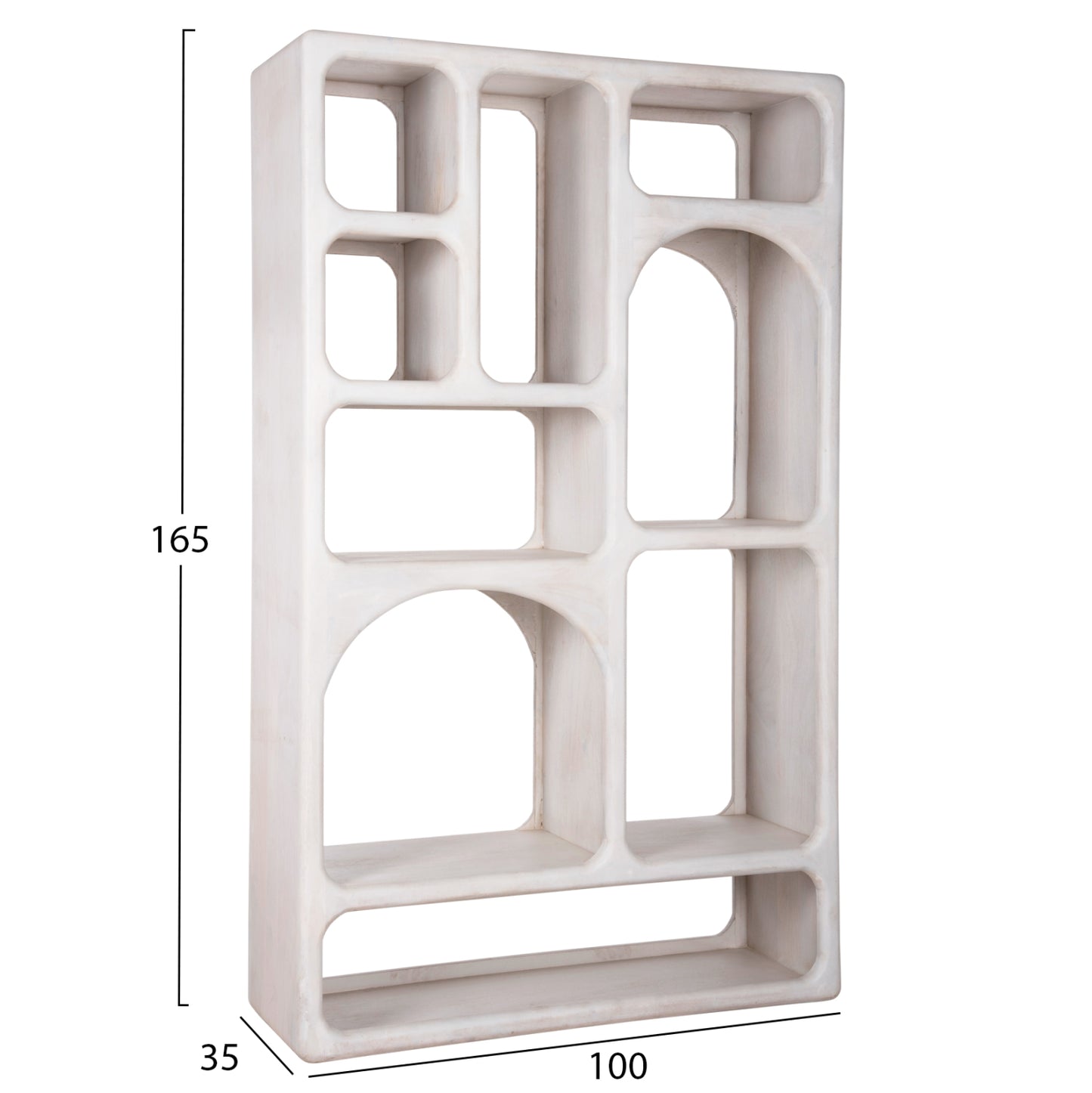 ΒΙΒΛΙΟΘΗΚΗ HANDYR ΜΑΣΙΦ ΞΥΛΟ MANGO ΣΕ ΛΕΥΚΟ ΧΡΩΜΑ 100x35x165