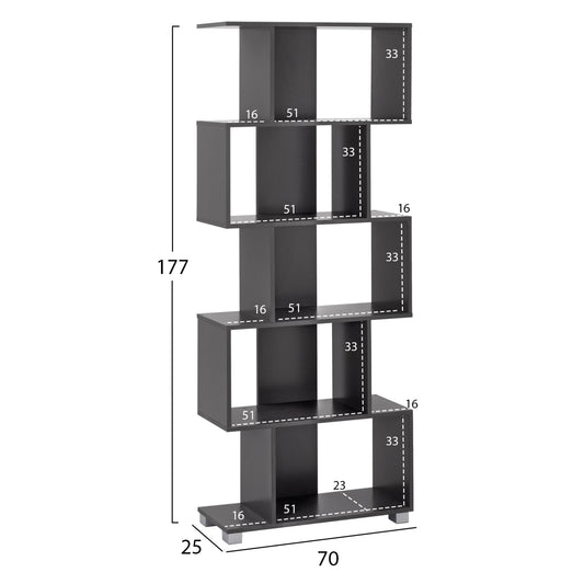 ΒΙΒΛΙΟΘΗΚΗ ΜΕΛΑΜΙΝΗΣ ΓΚΡΙ 70x25x177