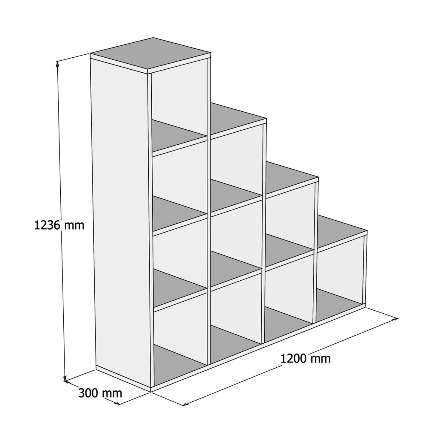 ΒΙΒΛΙΟΘΗΚΗ ΜΕΛΑΜΙΝΗΣ SCALE ΛΕΥΚΟ 120x30x123,6