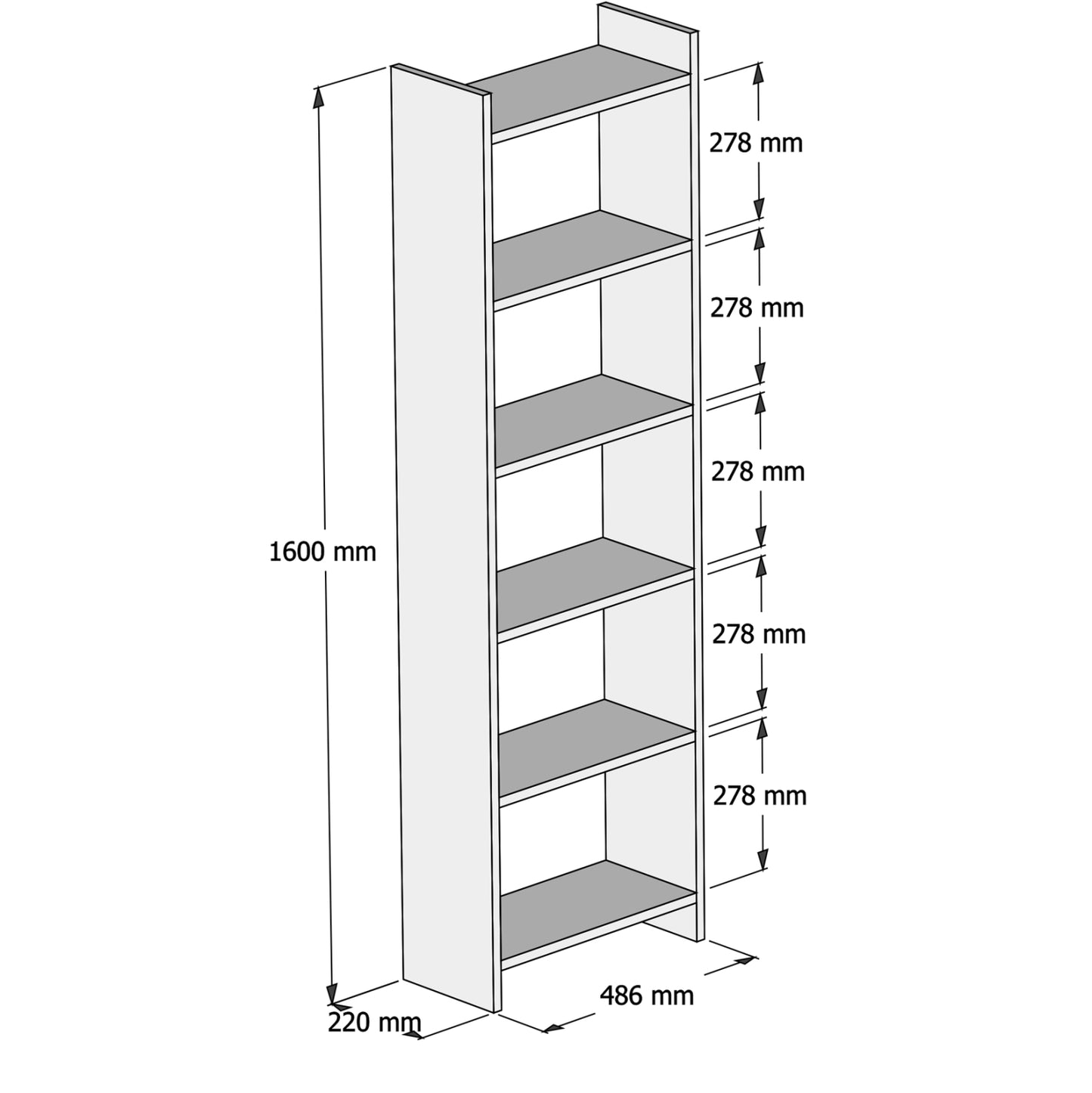 ΒΙΒΛΙΟΘΗΚΗ CLASSIKER ΜΕΛΑΜΙΝΗΣ SONΟMA ΛΕΥΚΟ 48,5x22x160