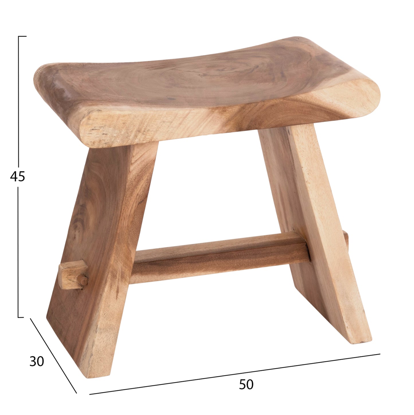 ΒΟΗΘΗΤΙΚΟ ΣΚΑΜΠΟ SADEL ΞΥΛΟ SUAR ΦΥΣΙΚΟ 50x30x45