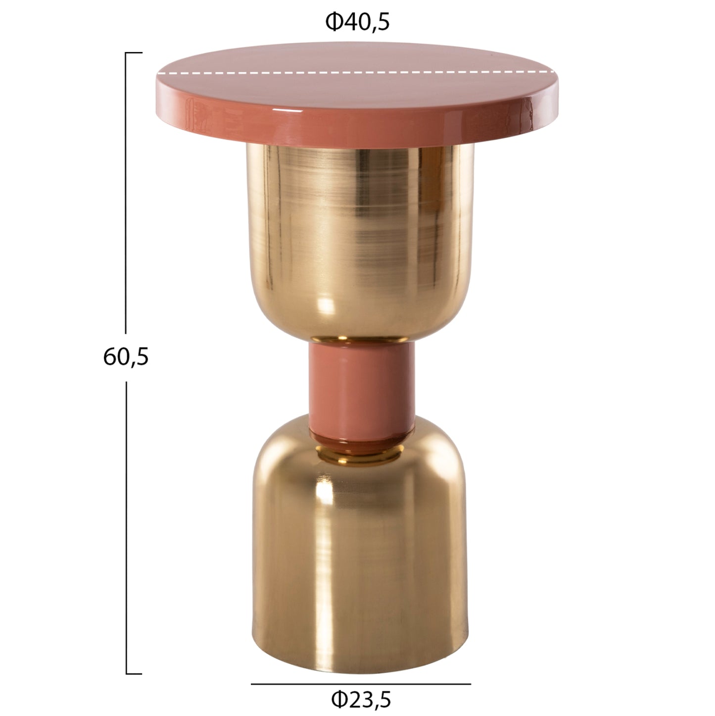 SURAT SIDE TABLE METAL IN SALMON GOLD Φ40,5x60,5