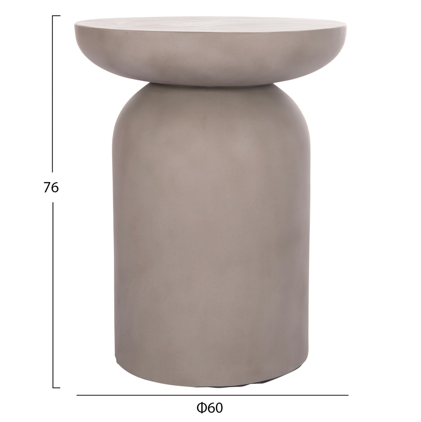 SIDE TABLE ANNA FIBER CEMENT IN GREY Ø60x76