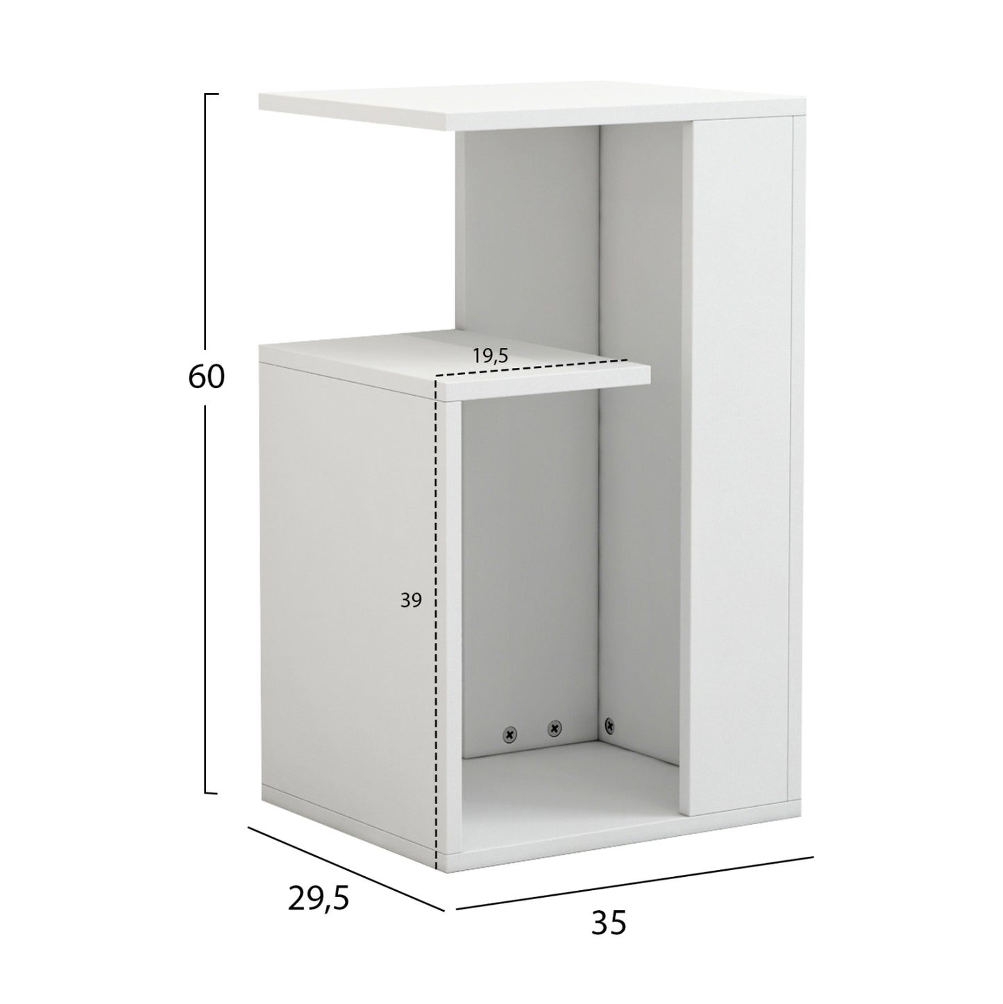 ΒΟΗΘΗΤΙΚΟ ΤΡΑΠΕΖΙ DAWN ΜΕΛΑΜΙΝΗΣ ΛΕΥΚΟ 35x29,5x60