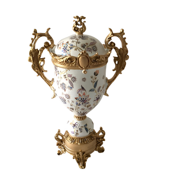 ΦΟΝΤΑΝΙΕΡΑ ΠΟΡΣΕΛΑΝΗ ΜΕ ΠΟΛΥΡΕΖΙΝ ΛΕΥΚΟ-ΧΡΥΣΟ ΜΕ ΛΟΥΛΟΥΔΙΑ 33x22x52