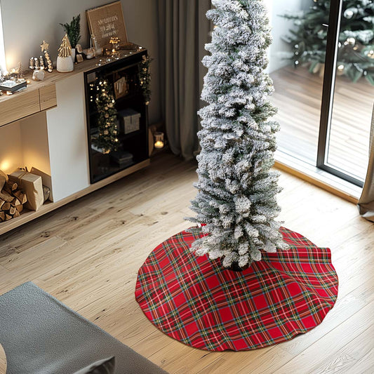 Ποδιά Δέντρου Καρώ Κόκκινο/Πράσινο 90εκ