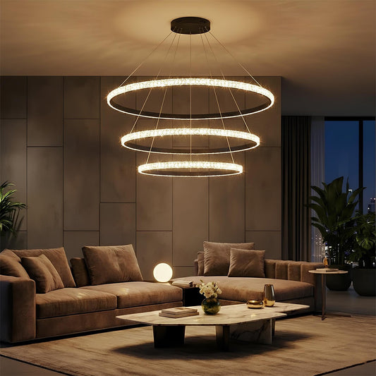 DIAMOND KLV-101-0241 Κρεμαστό Φωτιστικό Οροφής LED 150W 15000lm 180° AC 220-240V IP20 Ρυθμιζόμενο Λευκό CCT με Χειριστήριο από 2700K έως 6000K Dimmable - Lumileds SMD Chip - Μαύρο Ματ - Μ100 x Π100 x Υ100