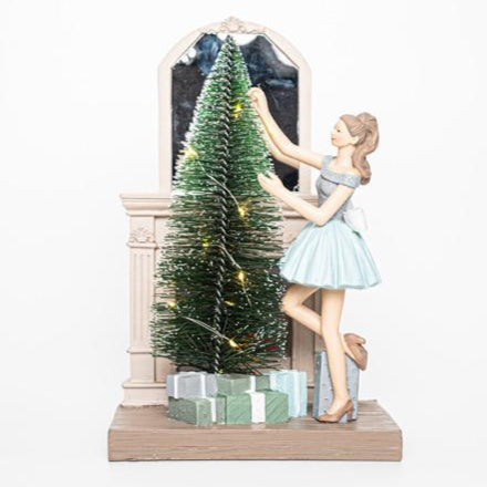 ΔΙΑΚΟΣΜΗΤΙΚΟ ΠΟΛΥΡΕΖΙΝ ΓΥΝΑΙΚΑ ΜΕ ΦΩΤΙΖΟΜΕΝΟ ΔΕΝΤΡΟ ΚΑΙ ΤΖΑΚΙ LED 17x12x26