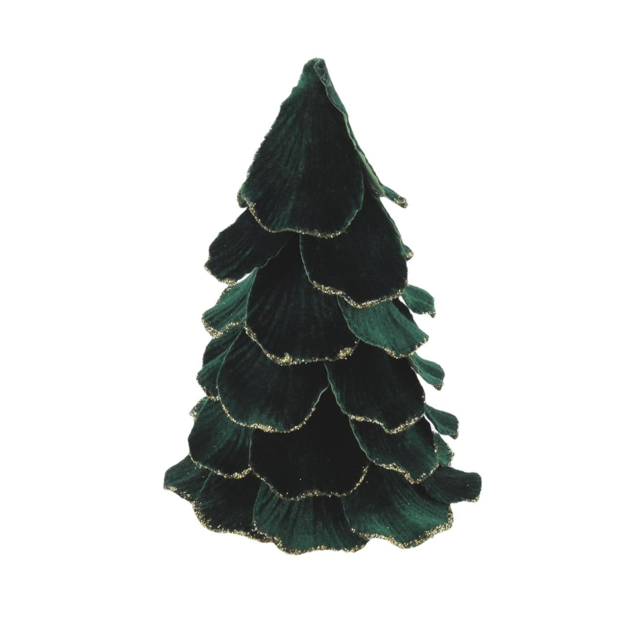 Έλατο Βελούδο Σκούρο Πράσινο με Χρυσό Γκλίτερ 12x12x16