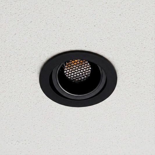LEO KLV-101-0314 Χωνευτό Κινούμενο Φωτιστικό Downlight Σποτ με Honeycomb Anti-Glare Reflector LED 10W 1300lm 38° AC 220-240V IP20 Φυσικό Λευκό 4500K - Bridgelux COB Chip & TÜV SÜD Driver - Μαύρο Ματ - Μ8.5 x Π8.5 x Υ6.6 / Q7.5