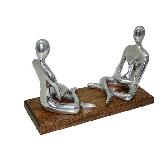 Κηροπήγιο Διακοσμητικές Μεταλλικές Φιγούρες σε Ξύλινη Βάση 31εκ