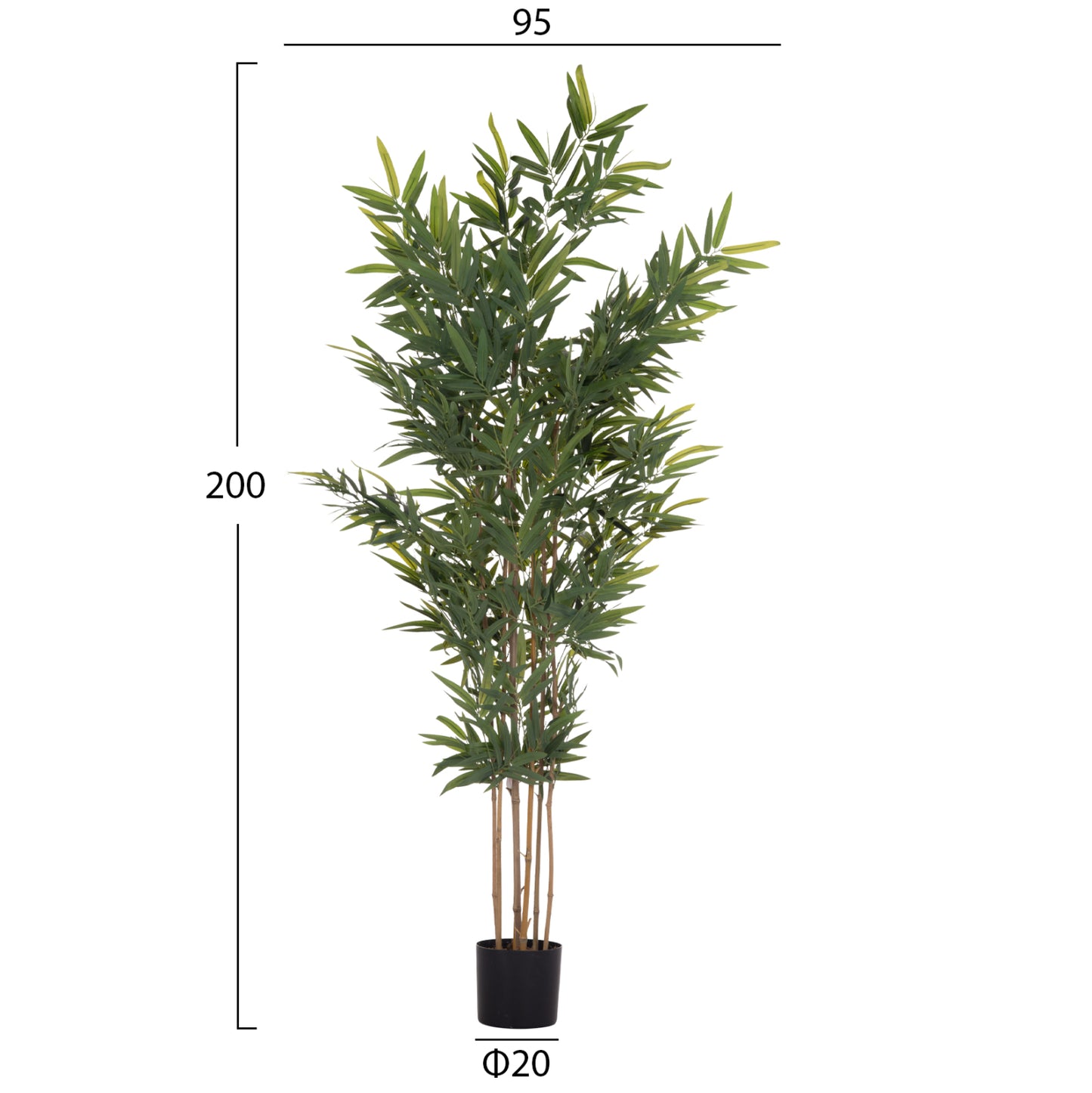 ΔΙΑΚΟΣΜΗΤΙΚΟ ΣΥΝΘΕΤΙΚΟ ΦΥΤΟ BAMBOO ΣΕ ΓΛΑΣΤΡΑ 20x95x200