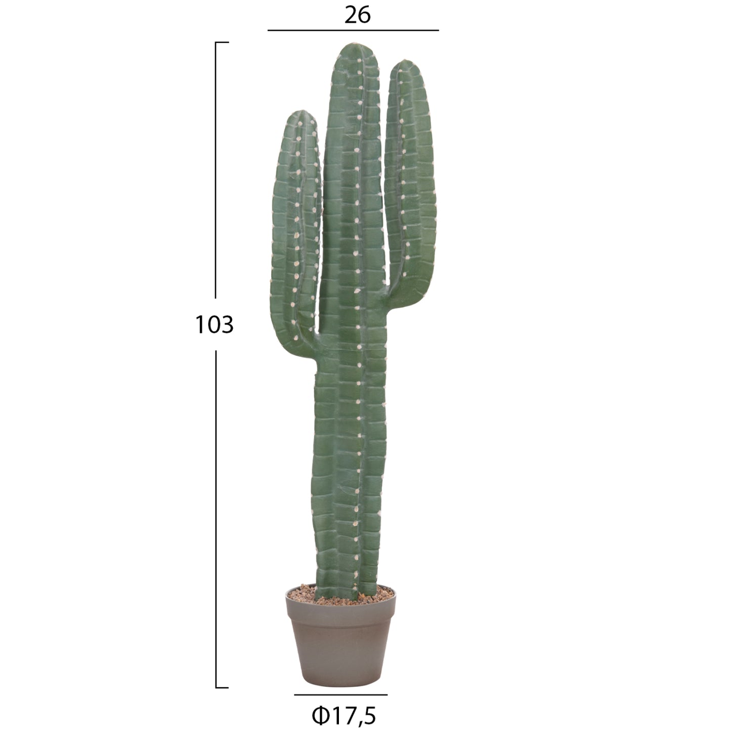DECORATIVE ARTIFICIAL CACTUS PLANT WITH POT 17.5x26x103