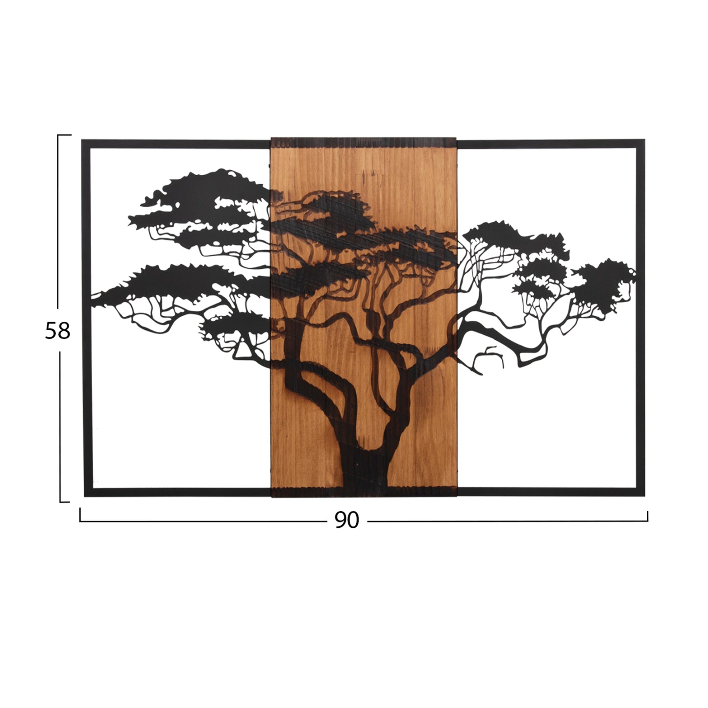 ΔΙΑΚΟΣΜΗΤΙΚΟ ΤΟΙΧΟΥ ΔΕΝΤΡΟ ΣΕ ΚΟΡΝΙΖΑ ΦΥΛΛΑ ΜΕΤΑΛΛΟΥ ΞΥΛΟ 90x3x58