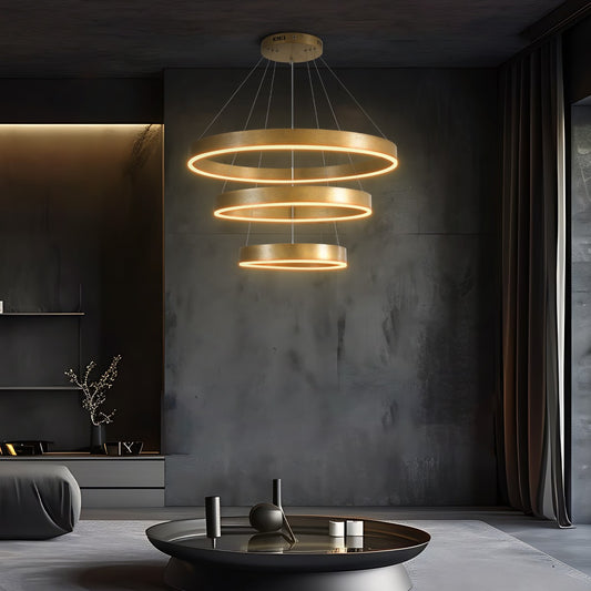 kelvo® VENOM KLV-101-0201 Κρεμαστό Φωτιστικό Οροφής LED 120W 12000lm 120° AC 220-240V IP20 Ρυθμιζόμενο Λευκό CCT με Χειριστήριο από 2700K έως 6000K Dimmable - Lumileds SMD Chip - Χρυσό Πλατίνα - Μ80 x Π80 x Υ80