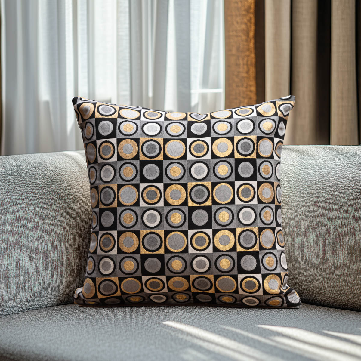 Μαξιλαροθήκη Στόφα Round Circle Luxury 40x40εκ