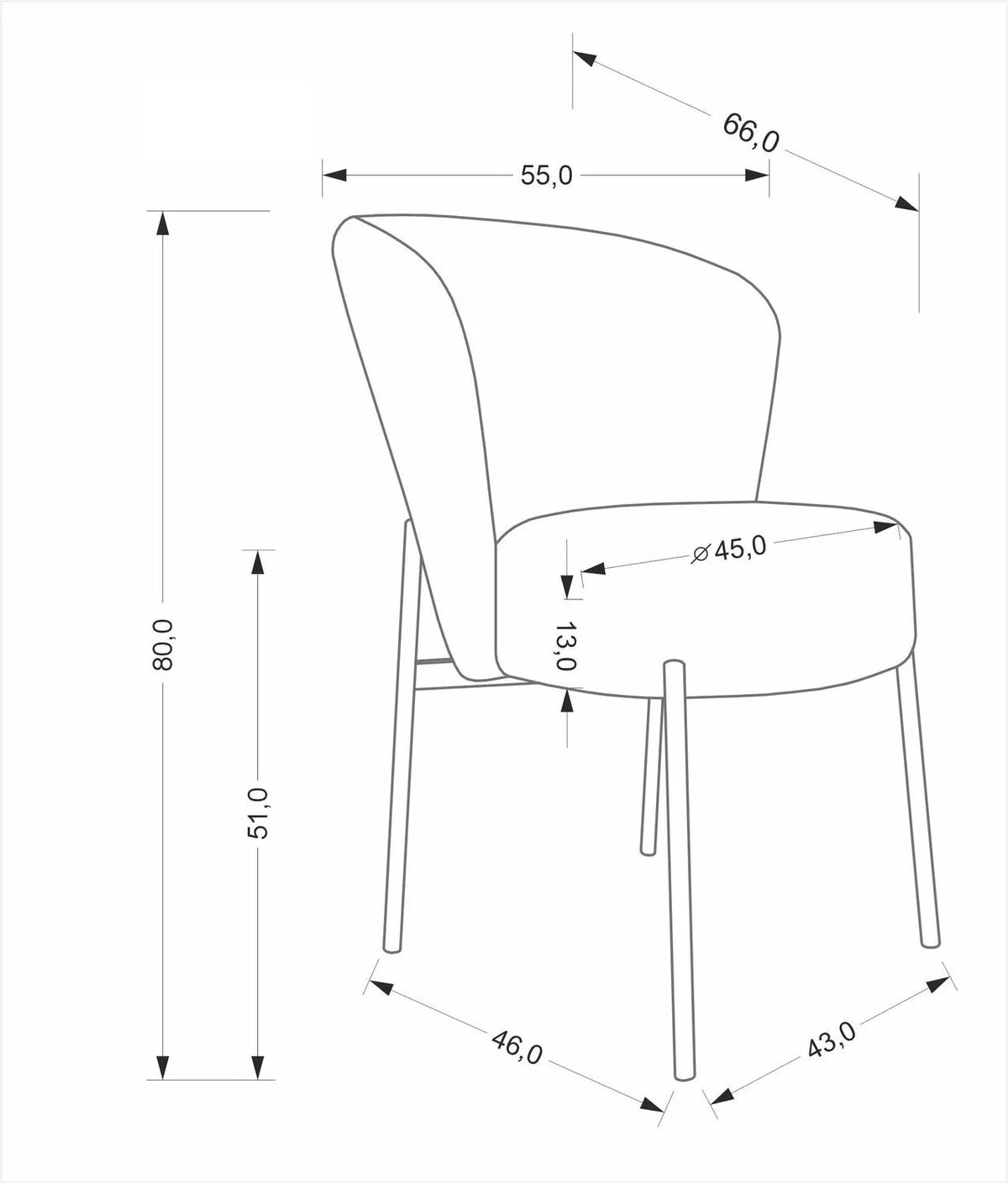 Καρέκλα Namos Γκρι 55x66x80