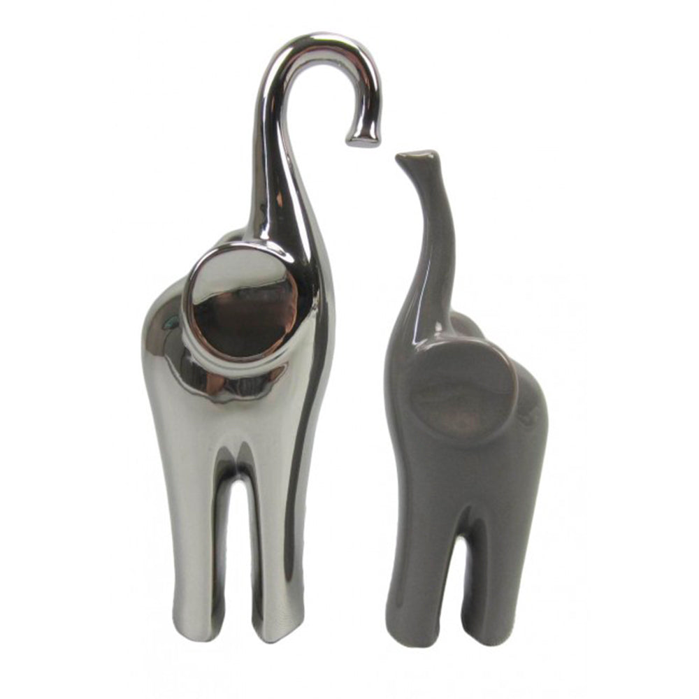 Ελέφαντας Κεραμικό Διακοσμητικό Σετ 2 Τεμ