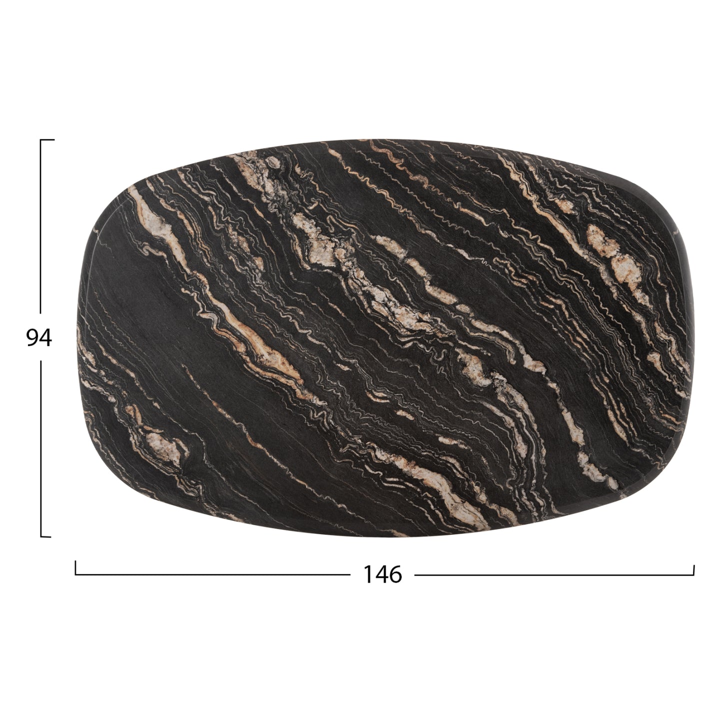 ΕΠΙΦΑΝΕΙΑ ΤΡΑΠΕΖΙΟΥ WERZALIT BLACK GOLD MARBLE 146x94εκ