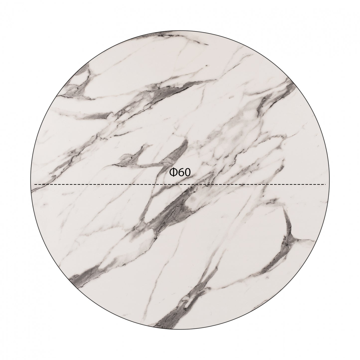 ΕΠΙΦΑΝΕΙΑ ΤΡΑΠΕΖΙΟΥ HPL MARBLE WHITE GREY Φ60εκ