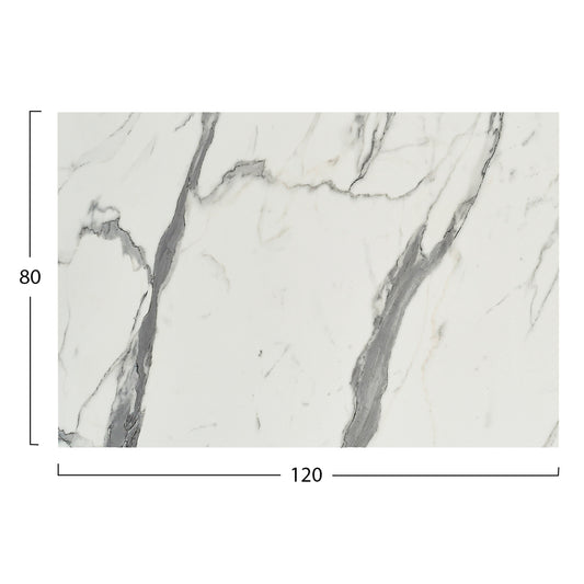 HPL TABLE TOP RECTANGULAR WHITE MARBLE 120x80cm