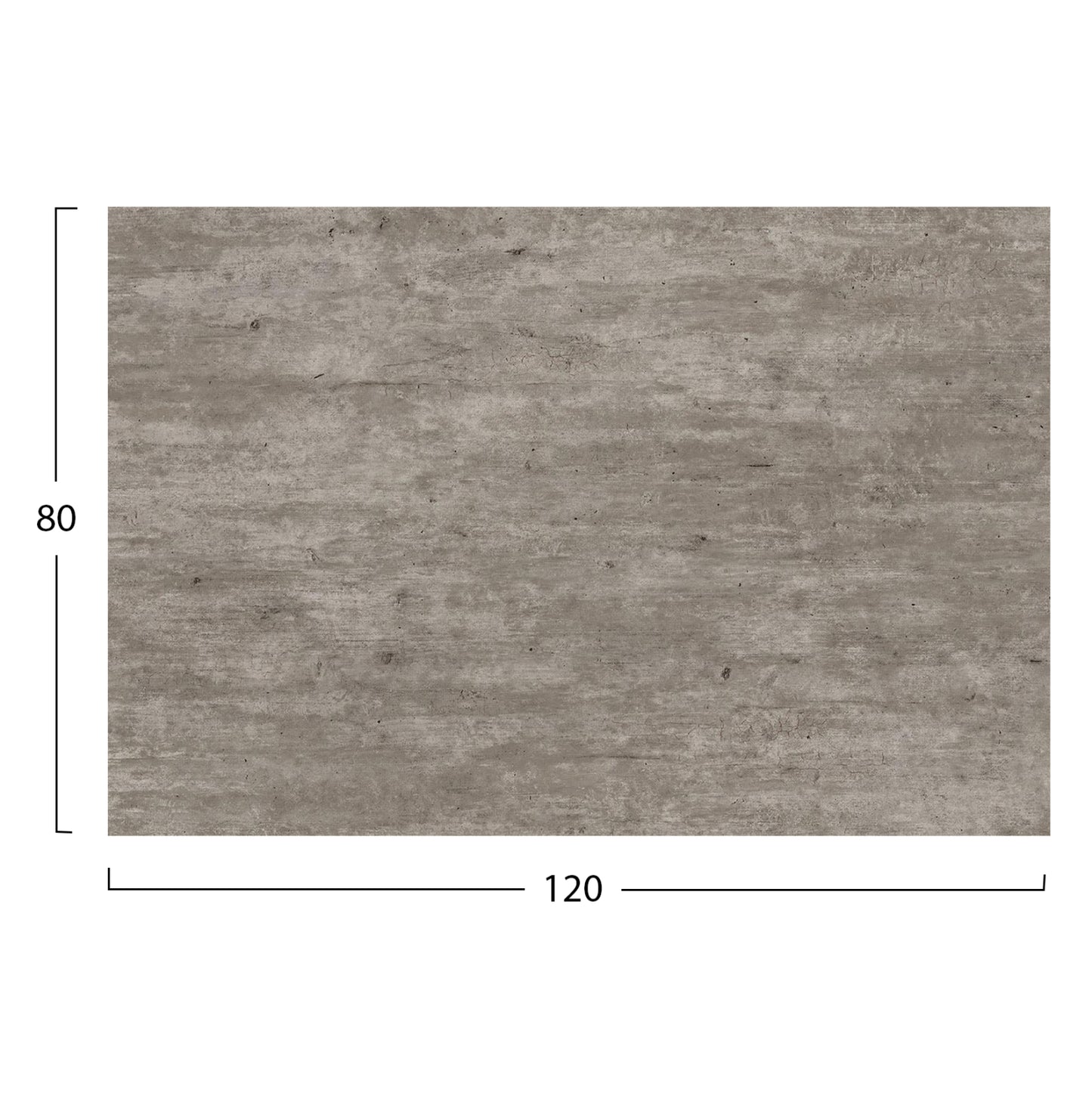HPL RECTANGULAR TABLE TOP CONCRETE 120x80cm