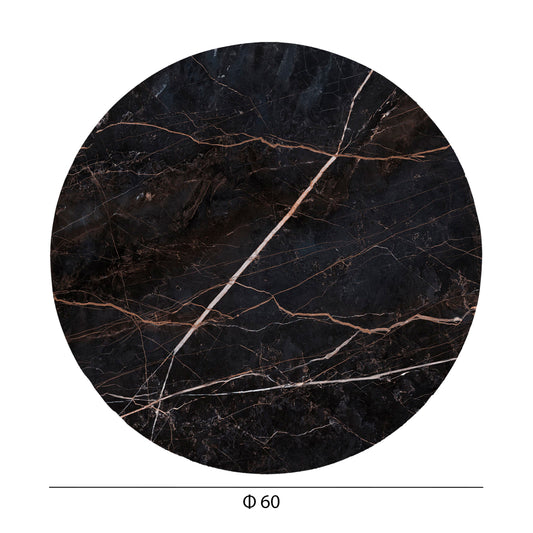 ROUND HPL TABLETOP BLACK MARBLE Ø60cm