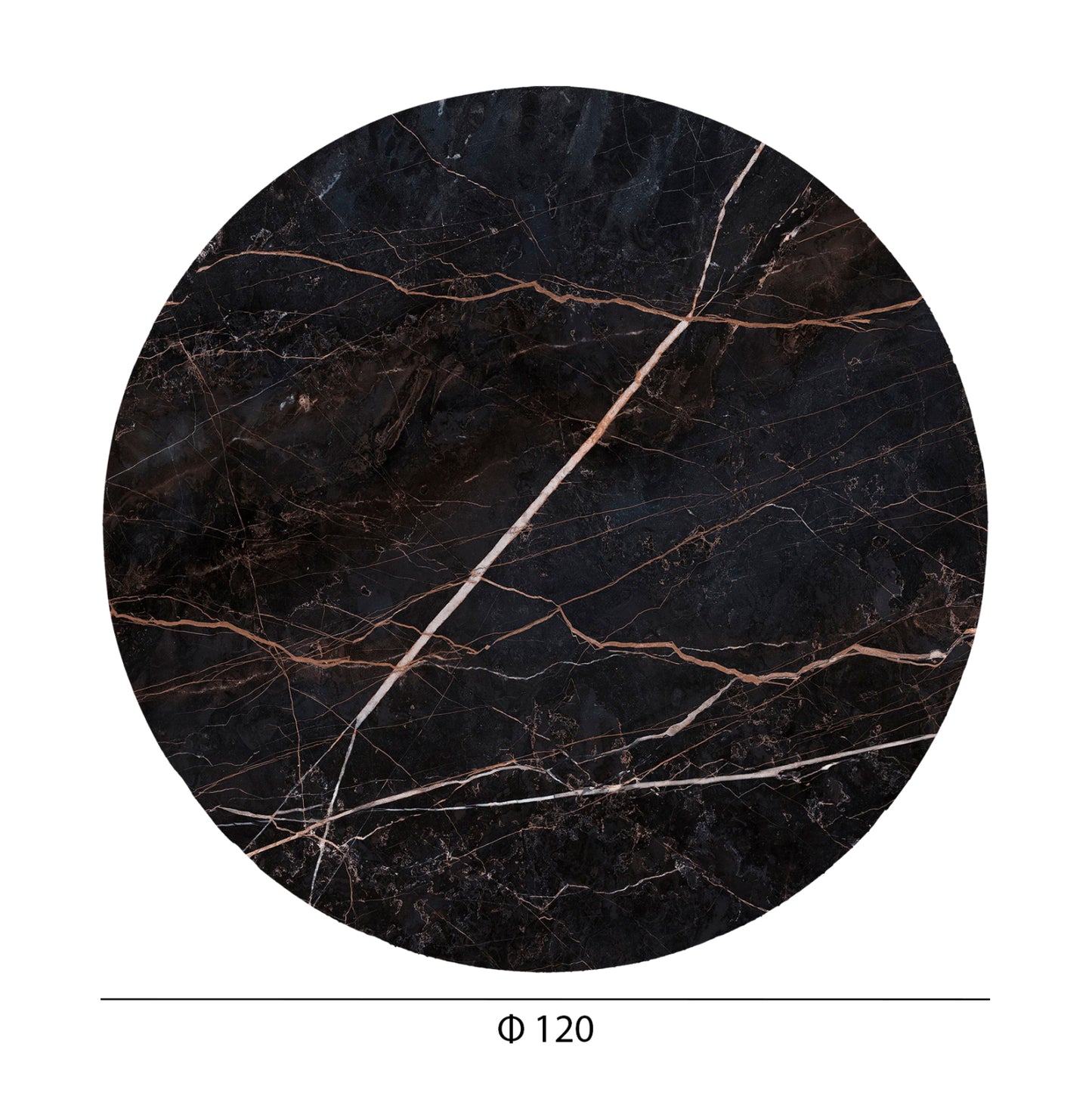 ΕΠΙΦΑΝΕΙΑ ΤΡΑΠΕΖΙΟΥ HPL ΣΤΡΟΓΓΥΛΗ BLACK MARBLE Φ120εκ