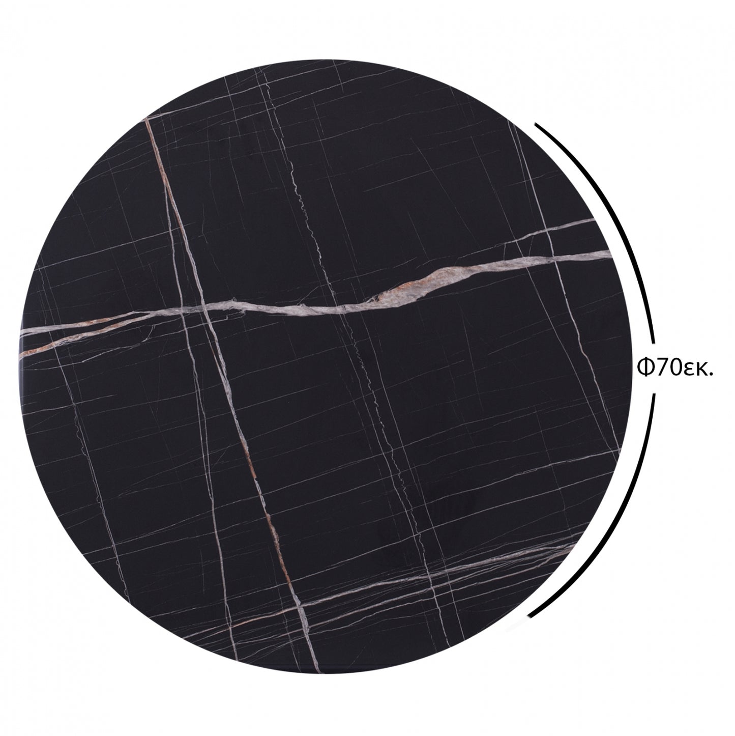 WERZALIT TABLETOP BLACK MARBLE 741 Ø70x2.5