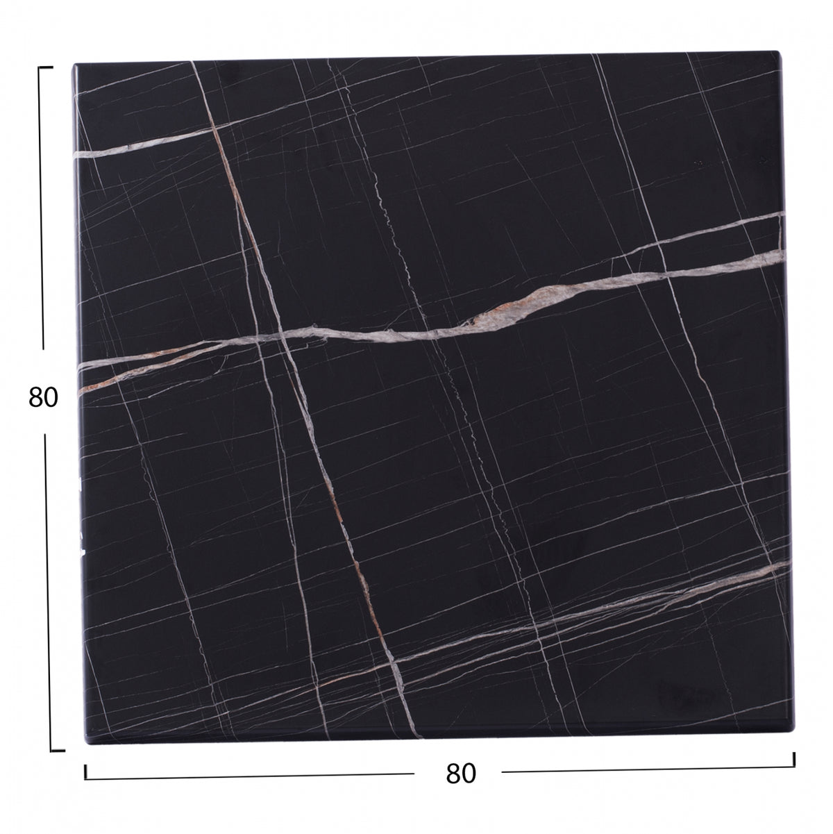 WERZALIT TABLETOP BLACK MARBLE 80x80x3.5