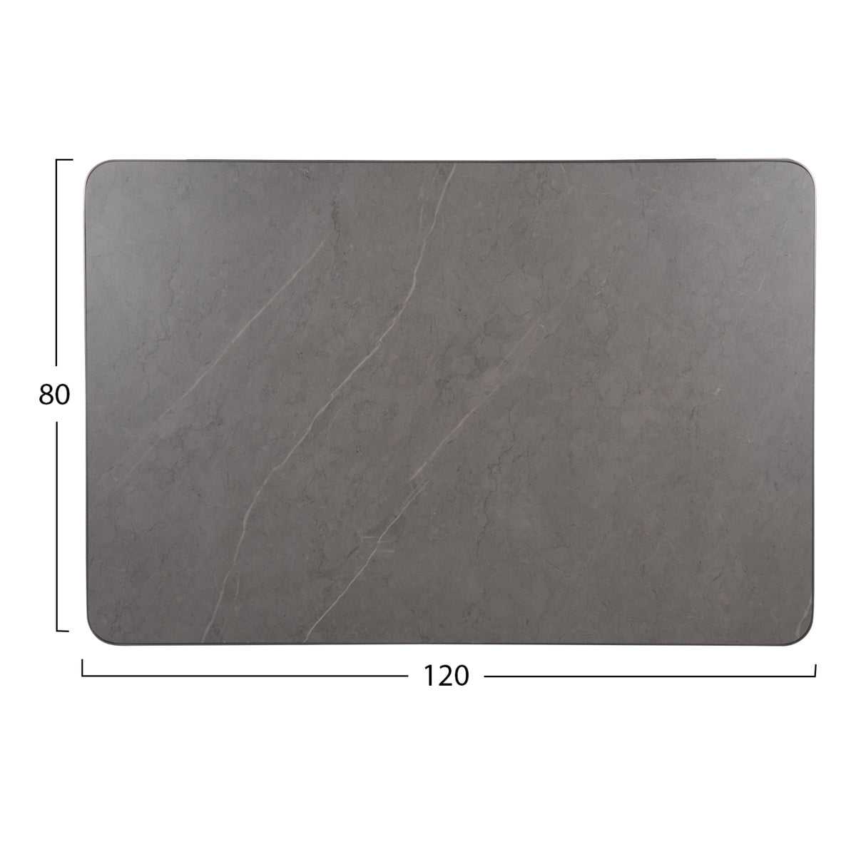 SINTERED STONE TABLE TOP RECTANGULAR ALU FRAME GREY 120x80cm