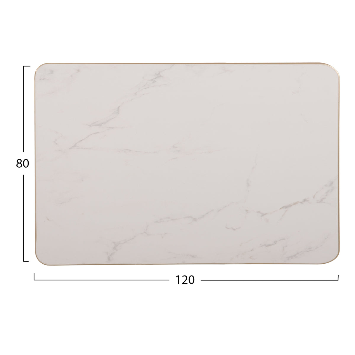 SINTERED STONE TABLE TOP RECTANGULAR GOLD ALU FRAME 120x80cm