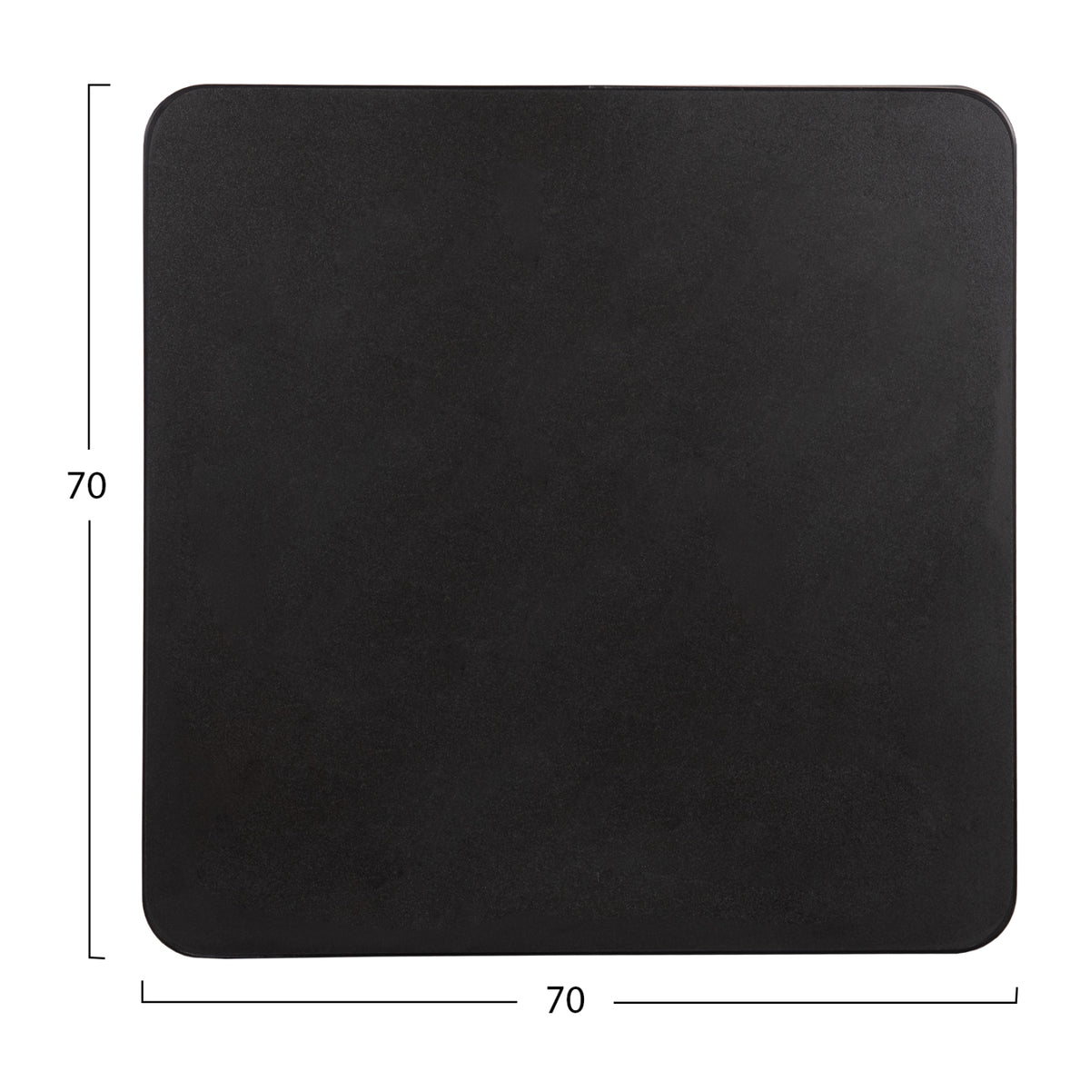 SINTERED STONE TABLE TOP SQUARE BLACK ALU FRAME 70x70cm