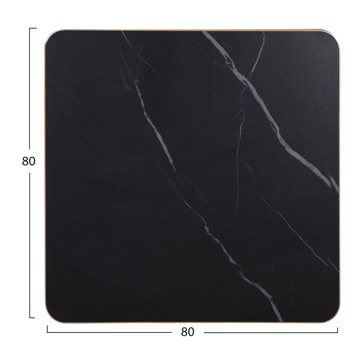 ΕΠΙΦΑΝΕΙΑ ΤΡΑΠΕΖΙΟΥ SINTERED STONE BLACK MARBLE ΠΛΑΙΣΙΟ ALU ΧΡΥΣΟ 80x80εκ