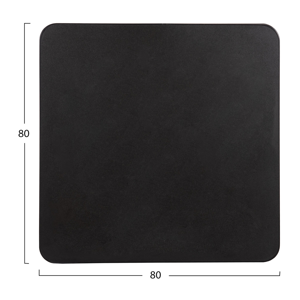 SINTERED STONE TABLE TOP SQUARE BLACK ALU FRAME 80x80cm