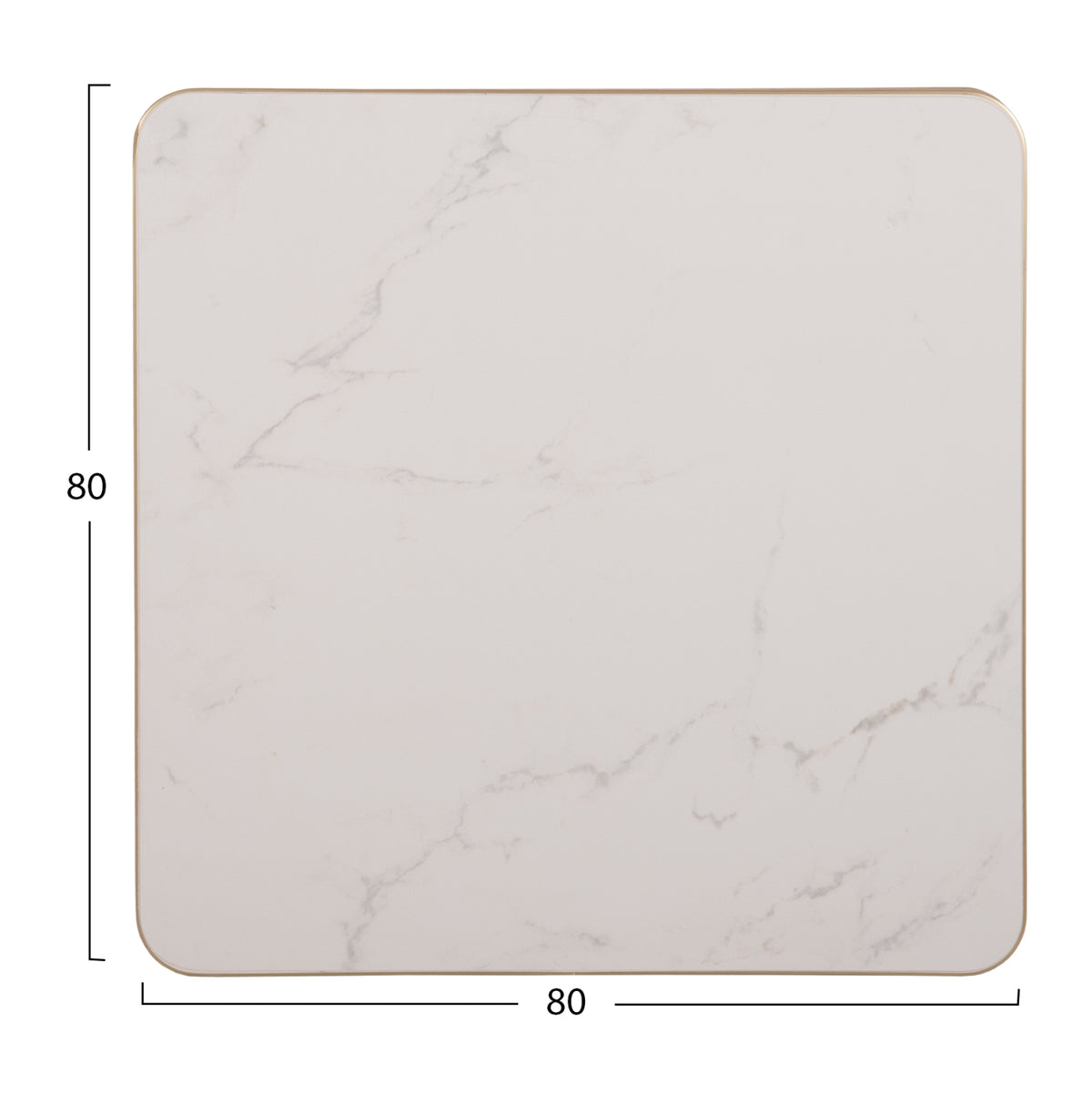 SINTERED STONE TABLE TOP SQUARE ALU FRAME GOLD 80x80cm