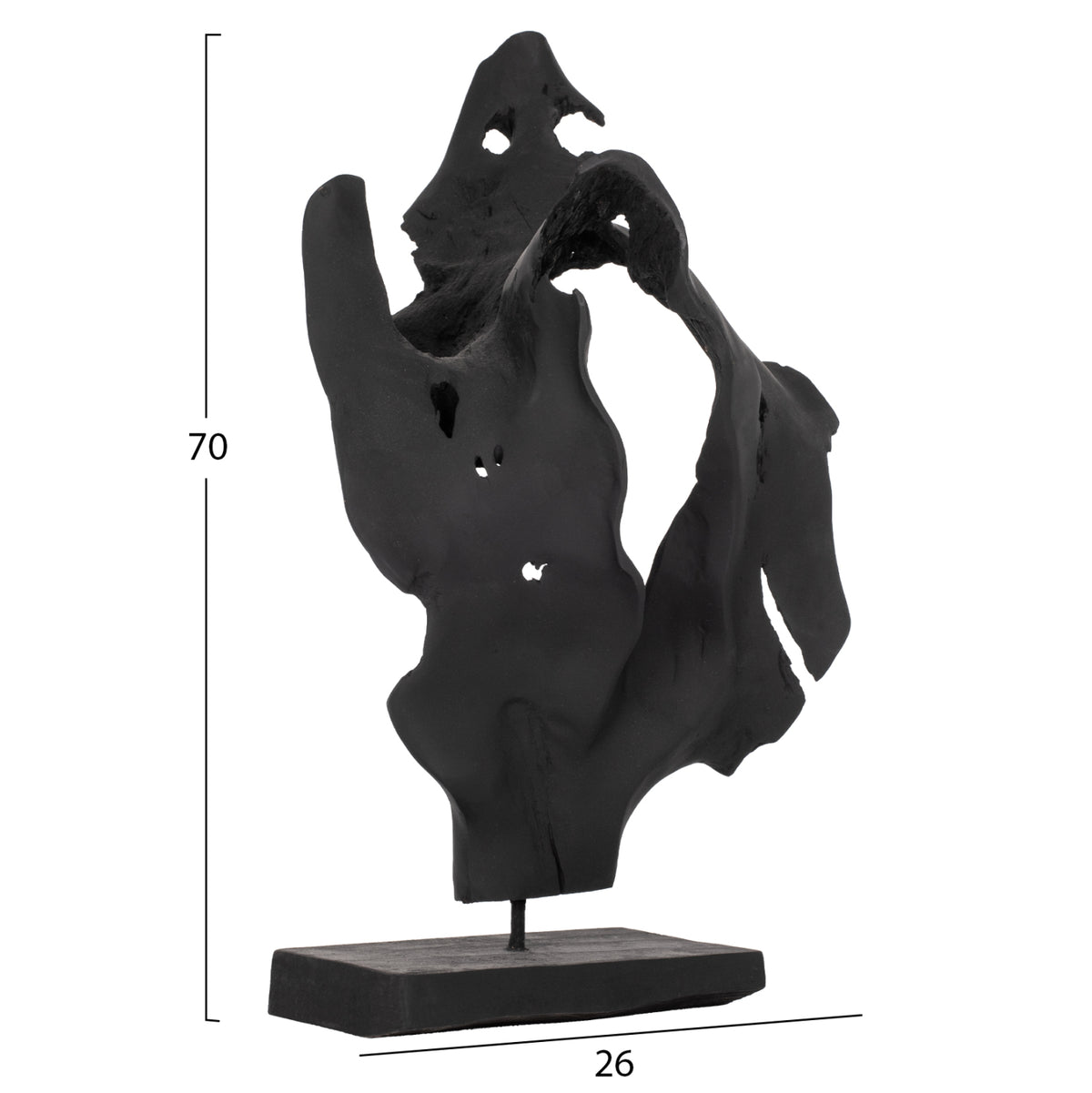 TABLETOP DECORATION MADE OF SOLID TEAK WOOD BLACK 26x16x70