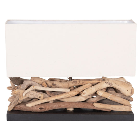 ΕΠΙΤΡΑΠΕΖΙΟ ΟΡΘΟΓΩΝΙΟ ΦΩΤΙΣΤΙΚΟ TWIGGY DRIFTWOOD & ΛΕΥΚΟ ΚΑΠΕΛΟ 50x16,5x38