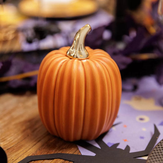 Κολοκύθα από Ρητίνη σε Πορτοκαλί & Χρυσό 10x10x13