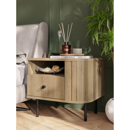 Κομοδίνο Ovelia Δεξιά Φυσικό 48x41.5x45