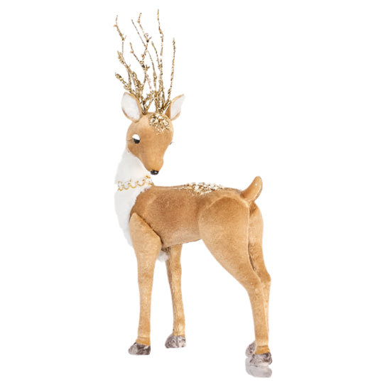 ΒΕΛΟΥΔΙΝΟ ΕΛΑΦΑΚΙ ΜΕ ΧΡΥΣΟ GLITTER ΚΑΙ ΧΑΝΤΡΕΣ 29x18x45