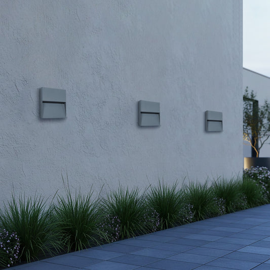 STEPART KLV-101-0105 Φωτιστικό Σκαλοπατιού / Διαδρόμου LED 4W 500lm 45° AC 220-240V Αδιάβροχο IP65 Θερμό Λευκό 2700K - Lumileds SMD Chip & TÜV SÜD Driver - Γκρι Ανθρακί Ματ - Μ15 x Π3.5 x Υ15