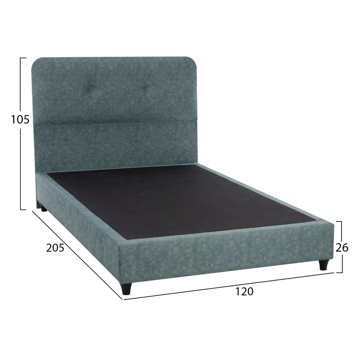 DOLORES LIGHT GREEN BED FOR 120x200cm MATTRESS